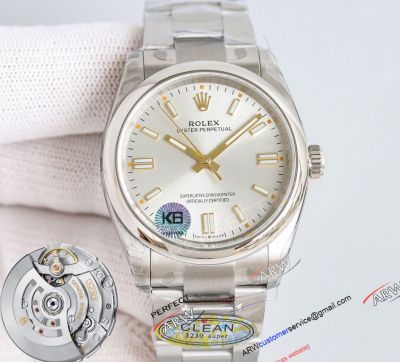 Clean Factory Rolex Oyster Perpetual Super Clone Silver Dial 3230 Watches